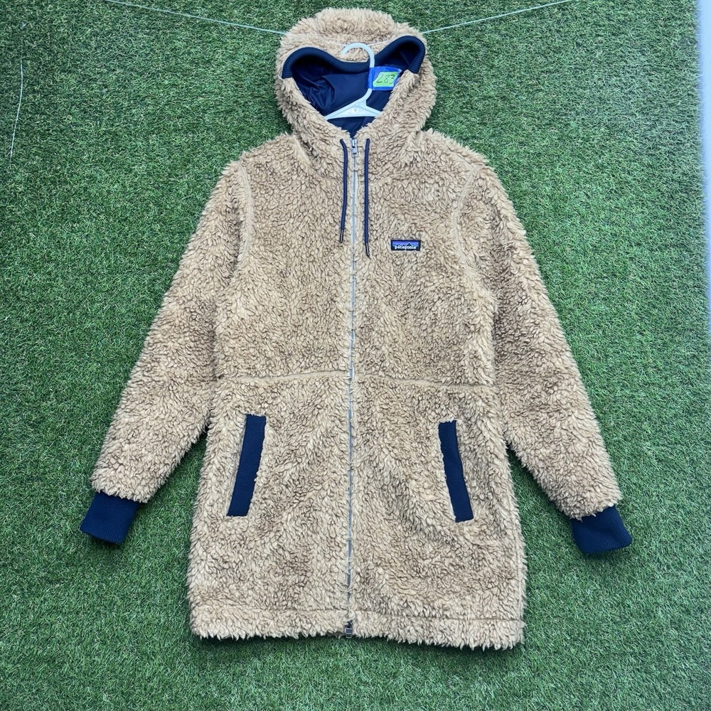 Patagonia Dusty Mesa Parka Boa Fleece Jacket Womens Small 25115FA19 Brown